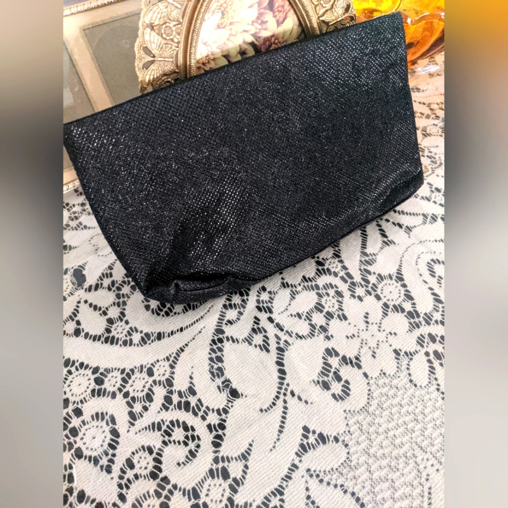 Vintage Retro Lancome Elegant Bag Pouch Black Cosmetic Travel Gift